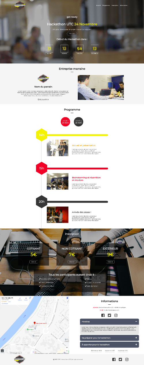 Capture d'écran du site de l'association Hackathon UTC